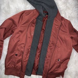 Bomber jacket with hood